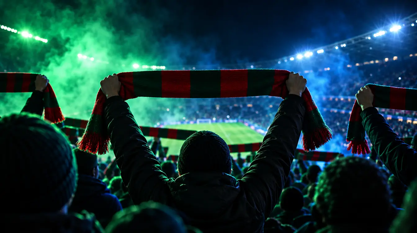 Supporters en rouge et vert, MC Alger